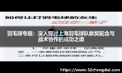 羽毛球专题：深入探讨上海羽毛球队默契配合与战术协作的成功之道